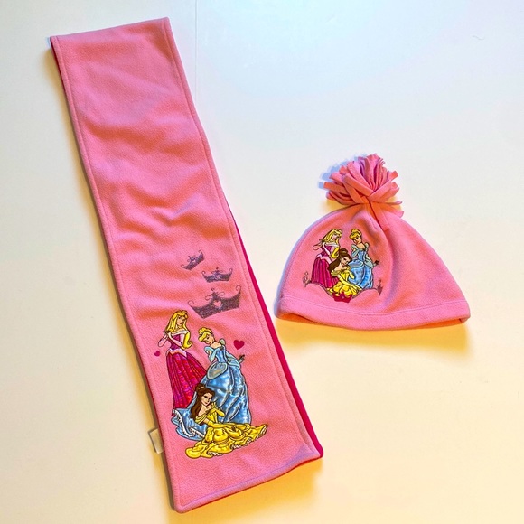 Disney Other - The Disney Store princesses fleece hat and scarf set - Vintage